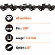 GT GARDEN - Chaîne 40 maillons pour tronçonneuse élagueuse - vignette