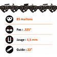 GT GARDEN - Guide 22 pouces (55 cm) avec lot de 3 chaînes 85 maillons pour tronçonneuse - vignette