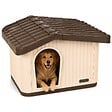 VOUNOT - Maison pour chat chien plastique interieur exterieur 75x63x51cm Beige - vignette