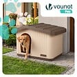 VOUNOT - Maison pour chat chien plastique interieur exterieur 75x63x51cm Beige - vignette