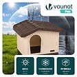 VOUNOT - Maison pour chat chien plastique interieur exterieur 75x63x51cm Beige - vignette