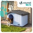 VOUNOT - Maison pour chat chien plastique interieur exterieur 75x63x51cm Blanc - vignette