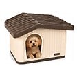 VOUNOT - Maison pour chat chien plastique interieur exterieur 60x51x41cm Beige - vignette
