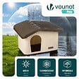 VOUNOT - Maison pour chat chien plastique interieur exterieur 60x51x41cm Beige - vignette
