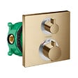 HANSGROHE - Facade thermostatique encastré Ecostat Square avec robinet d'arrêt et inverseur bronze brossé + corps encastré - vignette