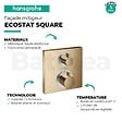 HANSGROHE - Facade thermostatique encastré Ecostat Square avec robinet d'arrêt et inverseur bronze brossé + corps encastré - vignette