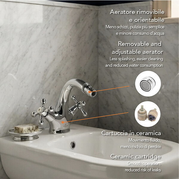 KIAMAMI VALENTINA - Robinet À Deux Poignées Pour Bidet | Narciso - large
