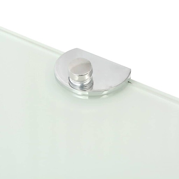 VIDAXL - vidaXL Étagère de coin avec supports chromés Douche chambre Verre Blanc 35x35 cm - large