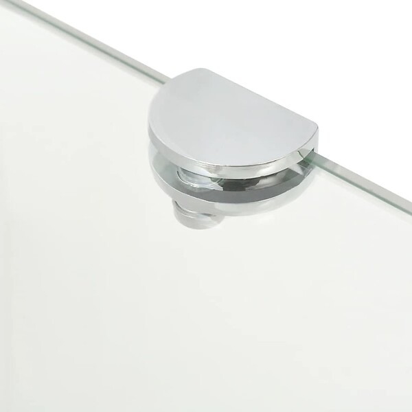 VIDAXL - vidaXL Étagère de coin avec supports chromés Verre Transparent 35 x 35 cm - large