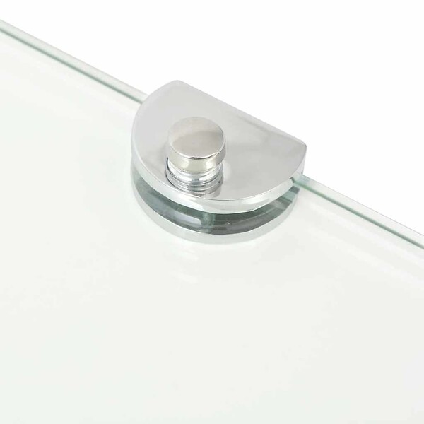 VIDAXL - vidaXL Étagère de coin avec supports chromés Verre Transparent 35 x 35 cm - large