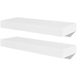 VIDAXL - vidaXL 2 Etagères murales suspendues MDF Blanc Stockage rangement DVD/Livres - vignette