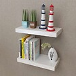 VIDAXL - vidaXL 2 Etagères murales suspendues MDF Blanc Stockage rangement DVD/Livres - vignette
