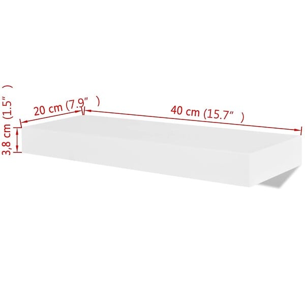 VIDAXL - vidaXL 2 Etagères murales suspendues MDF Blanc Stockage rangement DVD/Livres - large