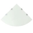 VIDAXL - vidaXL Étagère de coin avec supports chromés salle de bain Verre Blanc 45x45 cm - vignette