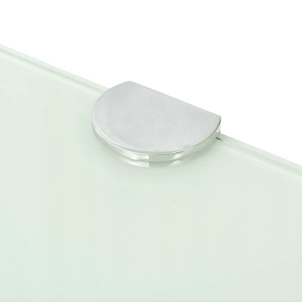 VIDAXL - vidaXL Étagère de coin avec supports chromés salle de bain Verre Blanc 45x45 cm - large