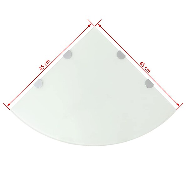 VIDAXL - vidaXL Étagère de coin avec supports chromés salle de bain Verre Blanc 45x45 cm - large