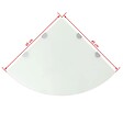 VIDAXL - vidaXL Étagère de coin avec supports chromés salle de bain Verre Blanc 45x45 cm - vignette