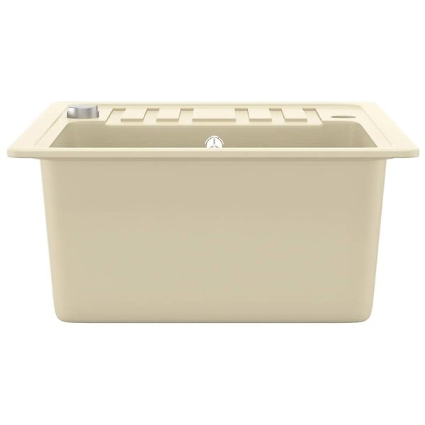 VIDAXL - vidaXL Évier de cuisine Granit Seul lavabo Beige - large