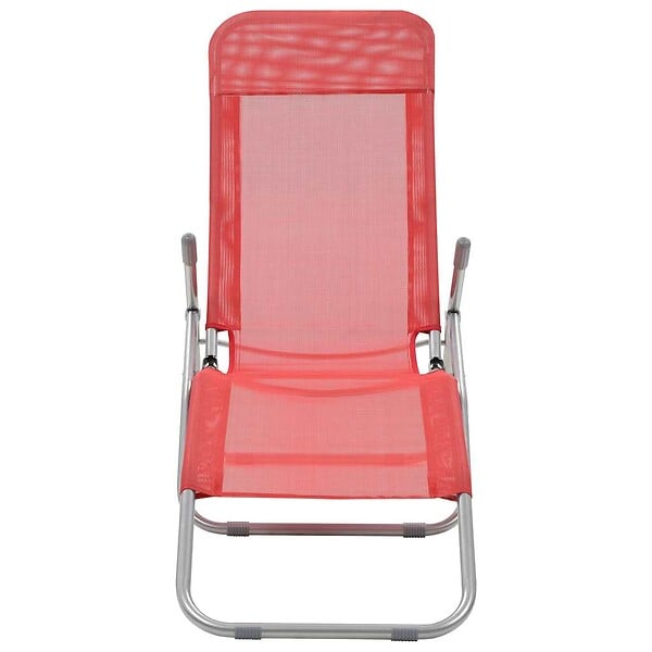 VIDAXL - vidaXL Chaises longues pliables lot de 2 Textilène Rouge - large