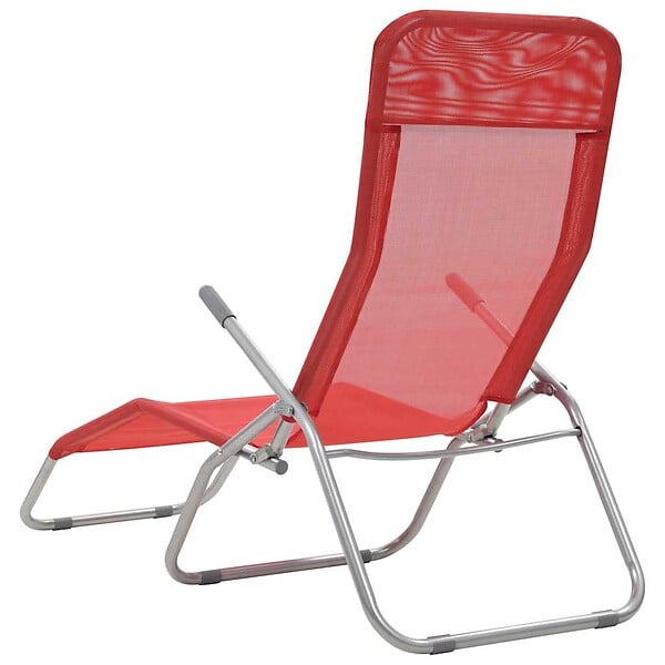 VIDAXL - vidaXL Chaises longues pliables lot de 2 Textilène Rouge - large