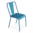 OVIALA - Chaise de jardin en métal bleu pacific - Dieppe - vignette
