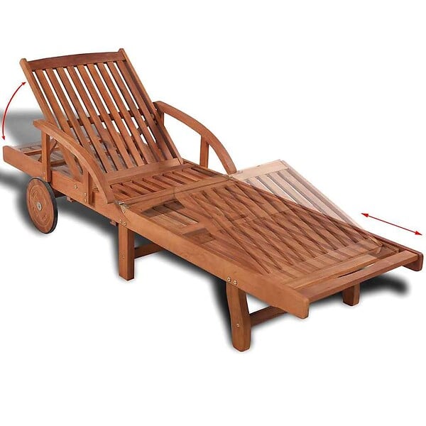 VIDAXL - vidaXL Chaise longue bois massif d'acacia - large