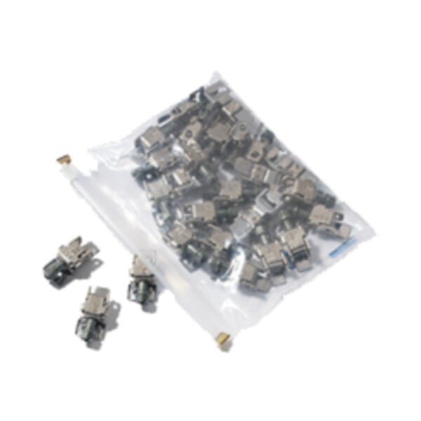 ACOMAT - Boite de 50 têtes basculantes en acier pour collier de serrage bande sans fin - large