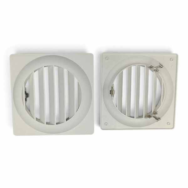 ANJOS - Grille ventilation de façade plastique blanc à auvents ANJOS GAE - Diamètre (mm): 125 - large