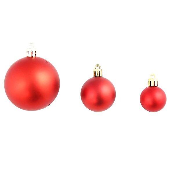 VIDAXL - vidaXL Ensemble de boules de Noël 100 pcs 3/4/6 cm Rouge - large