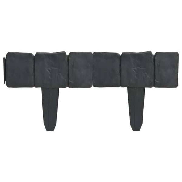 VIDAXL - vidaXL Clôture de jardin/pelouse plastique aspect de pierre 41 pcs 10m - large