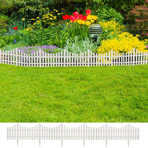 VIDAXL - vidaXL Bordure de pelouse Blanc 17 pcs / 10 m - large