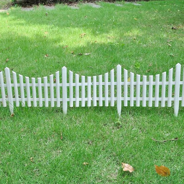 VIDAXL - vidaXL Bordure de pelouse Blanc 17 pcs / 10 m - large