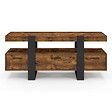 ID MARKET - Meuble TV 116 cm PHOENIX avec tiroirs bois effet vieilli et noir - vignette