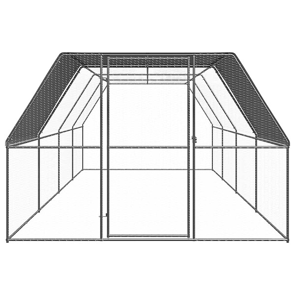 VIDAXL - vidaXL Poulailler d'extérieur 3x8x2 m Acier galvanisé - large