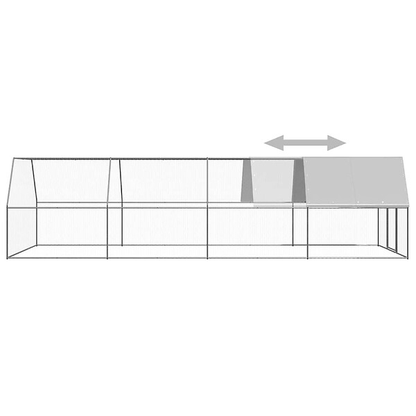 VIDAXL - vidaXL Poulailler d'extérieur 3x8x2 m Acier galvanisé - large