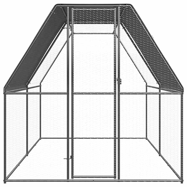 VIDAXL - vidaXL Poulailler d'extérieur 2x4x2 m Acier galvanisé - large