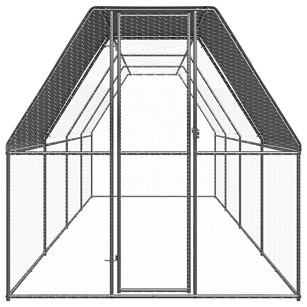 VIDAXL - vidaXL Poulailler d'extérieur 2x8x2 m Acier galvanisé - large