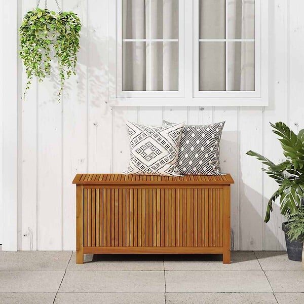 VIDAXL - vidaXL Boîte de rangement de jardin 113x50x58 cm Bois d'acacia solide - large