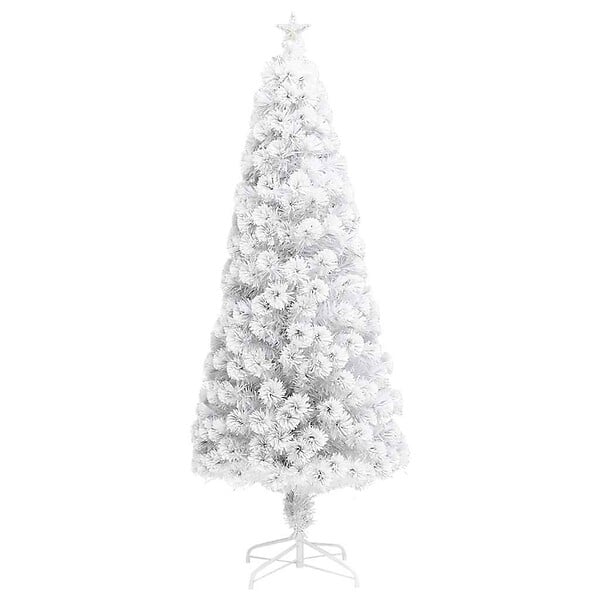 VIDAXL - vidaXL Arbre de Noël artificiel pré-éclairé blanc 210 cm fibre optique - large