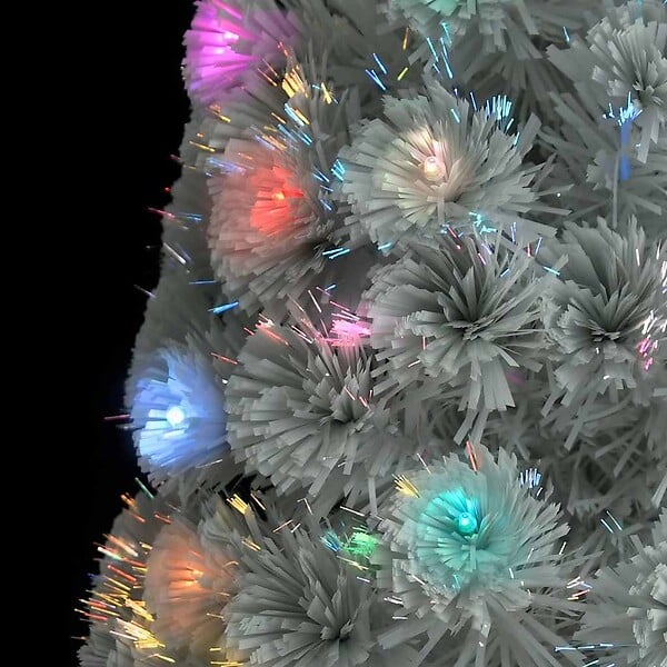 VIDAXL - vidaXL Arbre de Noël artificiel pré-éclairé blanc 120 cm fibre optique - large