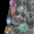 VIDAXL - vidaXL Arbre de Noël artificiel pré-éclairé blanc 120 cm fibre optique - vignette