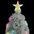VIDAXL - vidaXL Arbre de Noël artificiel pré-éclairé blanc 120 cm fibre optique - vignette