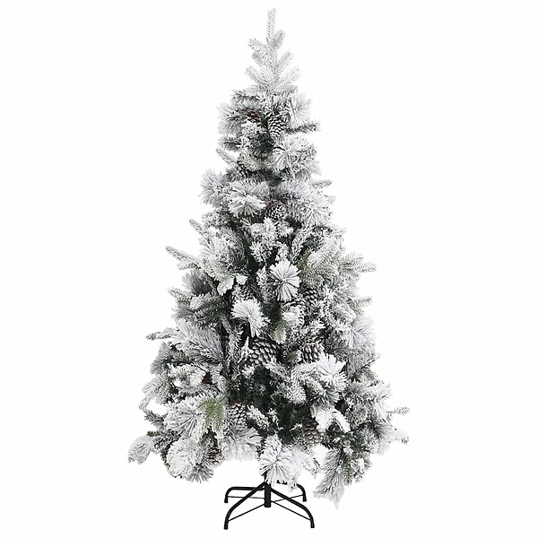 VIDAXL - vidaXL Sapin de Noël à  flocons de neige et pommes de pin 225 cm PVC/PE - large