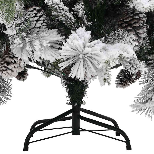 VIDAXL - vidaXL Sapin de Noël à  flocons de neige et pommes de pin 225 cm PVC/PE - large