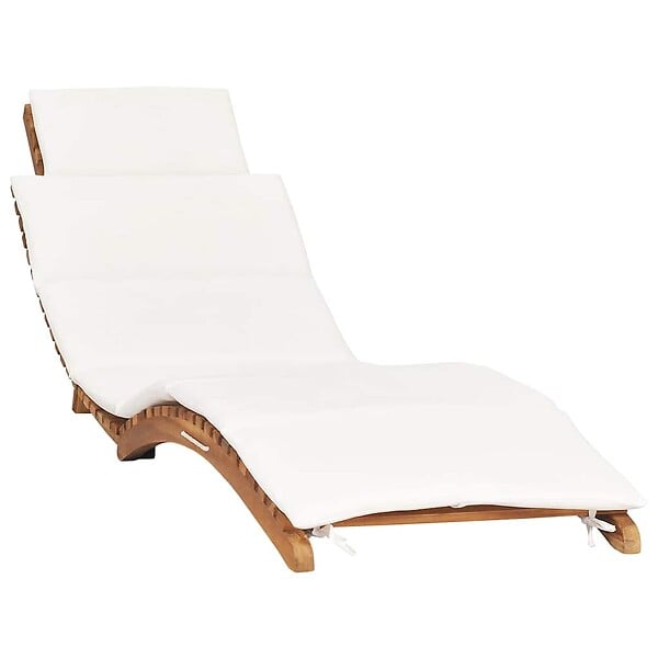 VIDAXL - vidaXL Chaises longues lot de 2 avec coussins Bois massif de teck - large