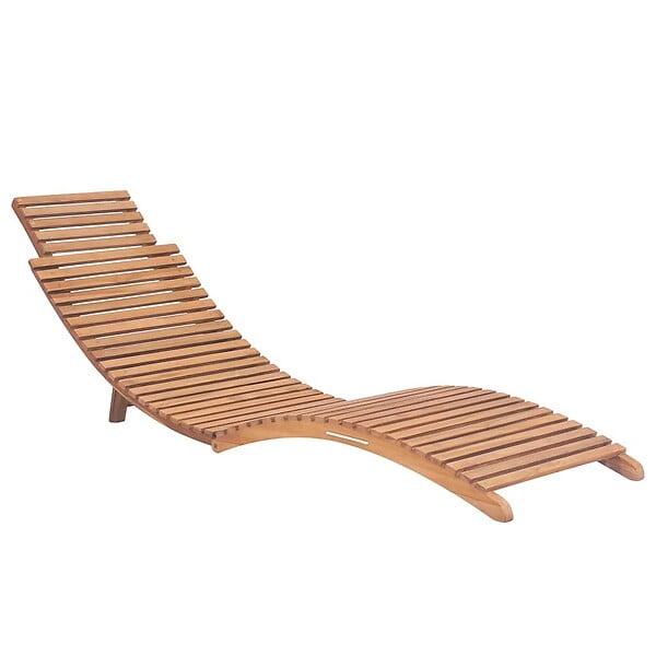 VIDAXL - vidaXL Chaises longues lot de 2 avec coussins Bois massif de teck - large