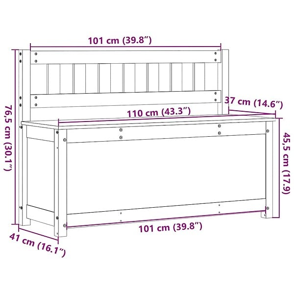 VIDAXL - vidaXL Banc 110x41x76,5 cm Bois de pin massif - large