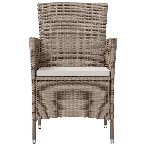 VIDAXL - vidaXL Chaises de jardin avec coussins lot de 4 Résine tressée Beige - large