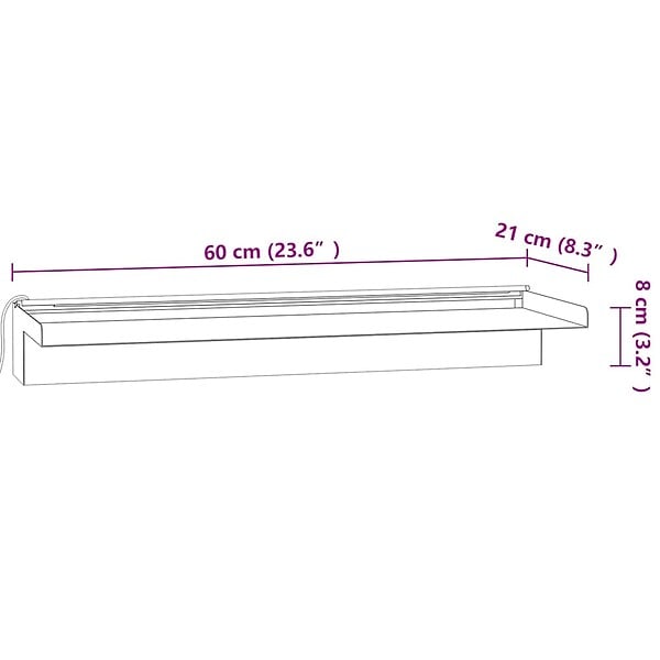 VIDAXL - vidaXL Déversoir pour cascade avec LED RVB Inox 60 cm - large