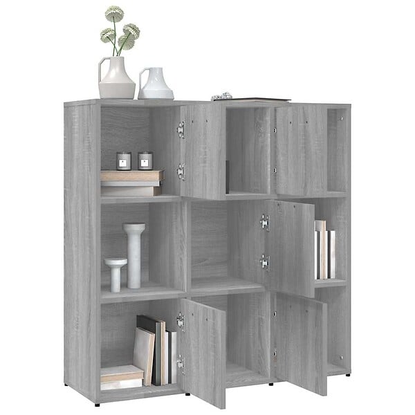 VIDAXL - vidaXL Bibliothèque Sonoma gris 90x30x90 cm Bois d'ingénierie - large